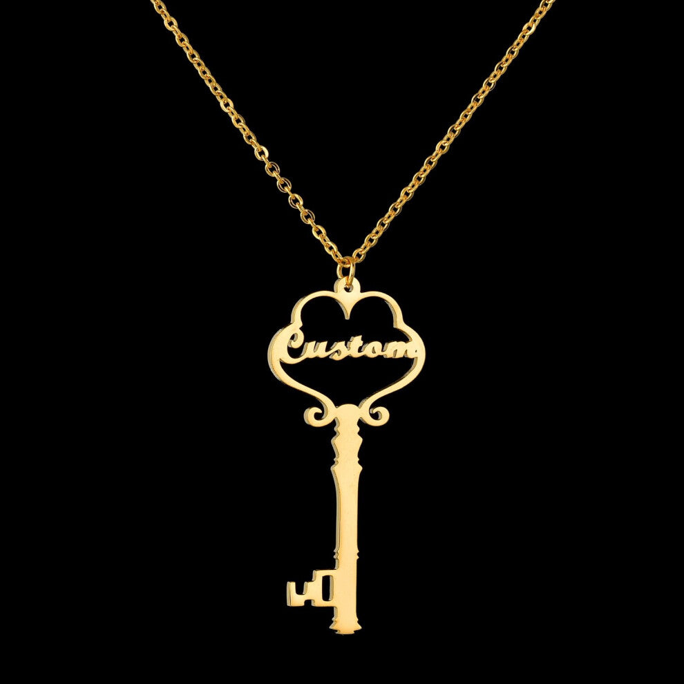 (Silver, 50cm) Atoztide?Custom Name Necklace Personalized?Butterfly Stainless Steel Pendant?Heart Letter One Hole Chain for Women Gift