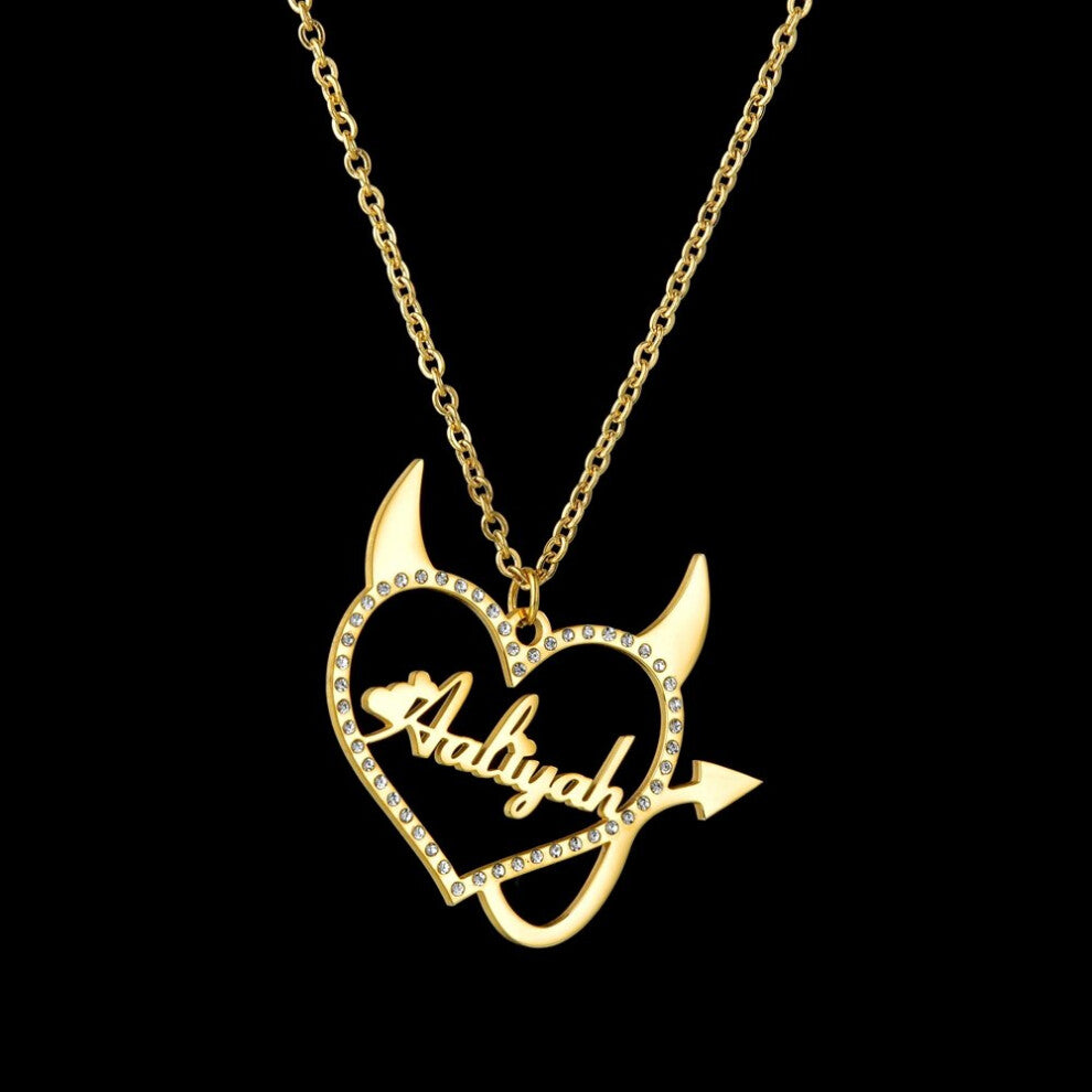 (Silver, 50cm) Atoztide?Custom Name Necklace Personalized?Butterfly Stainless Steel Pendant?Heart Letter One Hole Chain for Women Gift