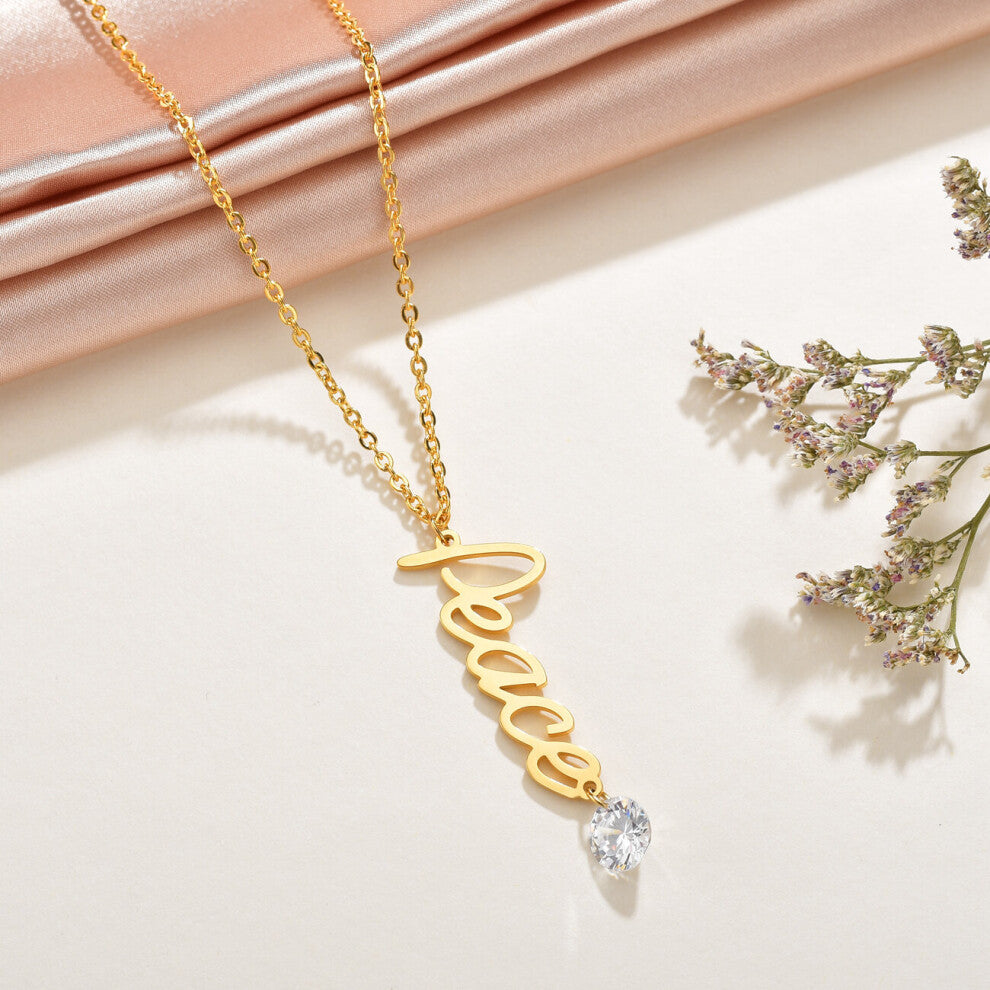 (Silver, 60cm) Atoztide?Custom Name Necklace Personalized?Butterfly Stainless Steel Pendant?Heart Letter One Hole Chain for Women Gift