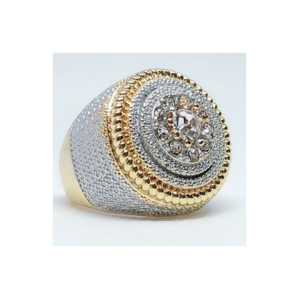 Milangirl Big Hip Hop Rhinestone Men Out Bling Square Ring Pave Setting CZ Wedding Engagement Rings Top