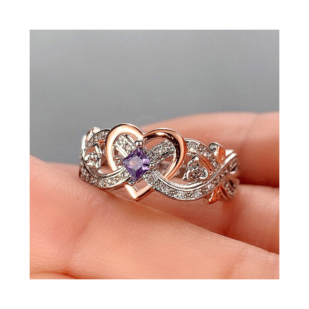 Creative Women's Heart Rings with Romantic Rose Flower Wedding Engagement Love Rings Hot Jewelry