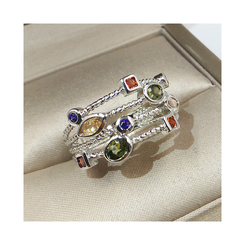 S925 Stamp Silver Rings for Women Hollow Engagement Ring Bijoux Bague Gift Sterling Plata Wedding Jewelry