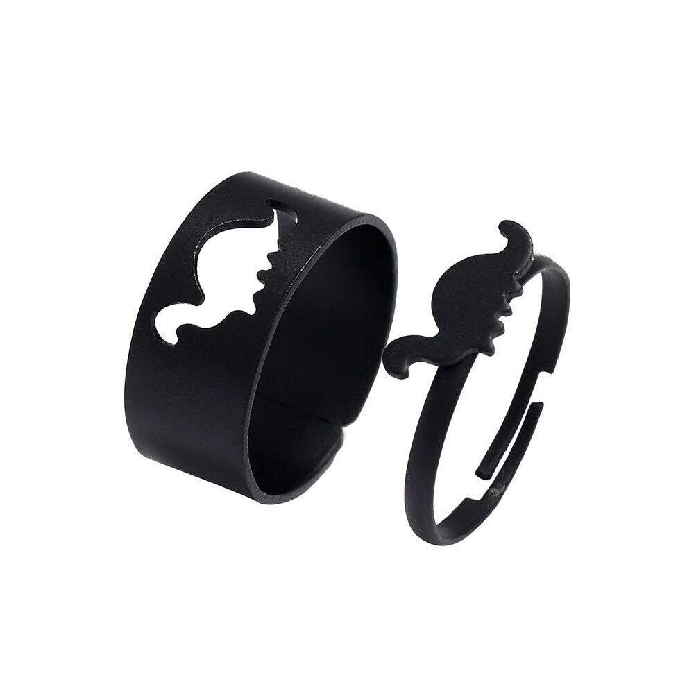 Vintage Couple Ring Set Dinosaur Rings For Women Men Open Cuff Engagement Wedding Rings Adjustable Matching Ring Jewelry