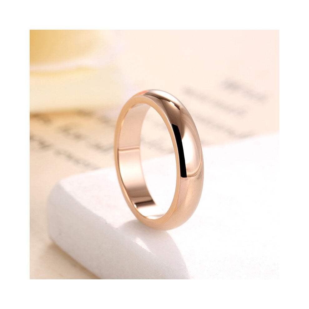Smooth Stainless Steel Rings Engagement Couples Ring Jewelry Womens Accessories Anillos Gift Femme 4MM