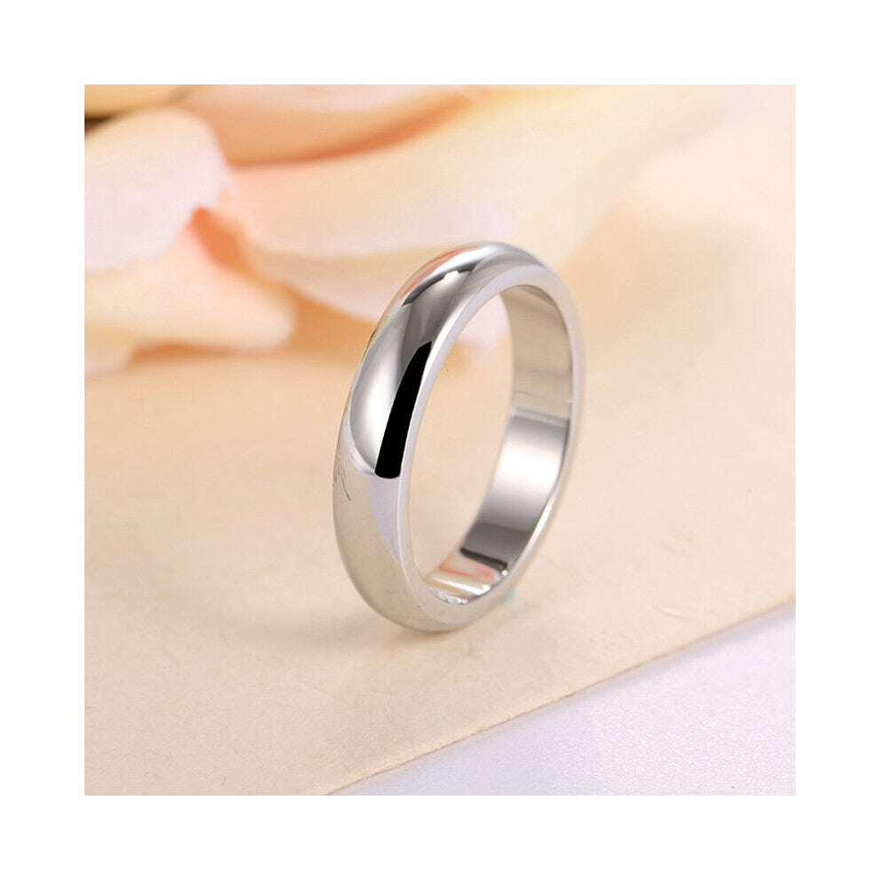 Smooth Stainless Steel Rings Engagement Couples Ring Jewelry Womens Accessories Anillos Gift Femme 4MM