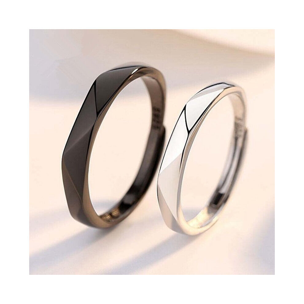 geometric couple ring can be matched with rhombus wedding ring couple engagement jewelry party