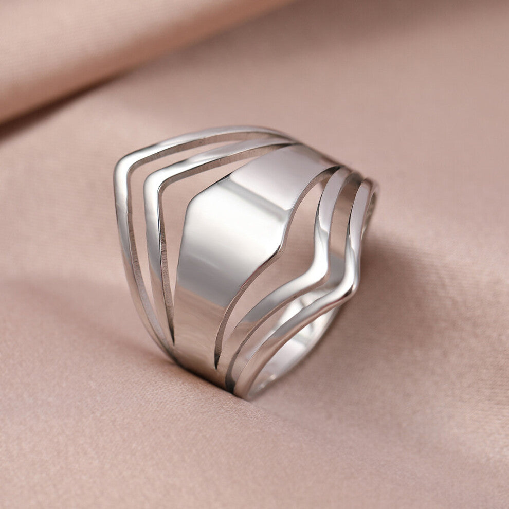 Stainless Steel Ring Geometric Rhombus Antique Rings Anillos Rings For Women Jewelry Wedding Engagement