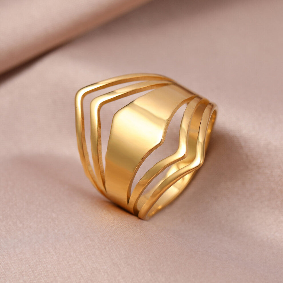 Stainless Steel Ring Geometric Rhombus Antique Rings Anillos Rings For Women Jewelry Wedding Engagement