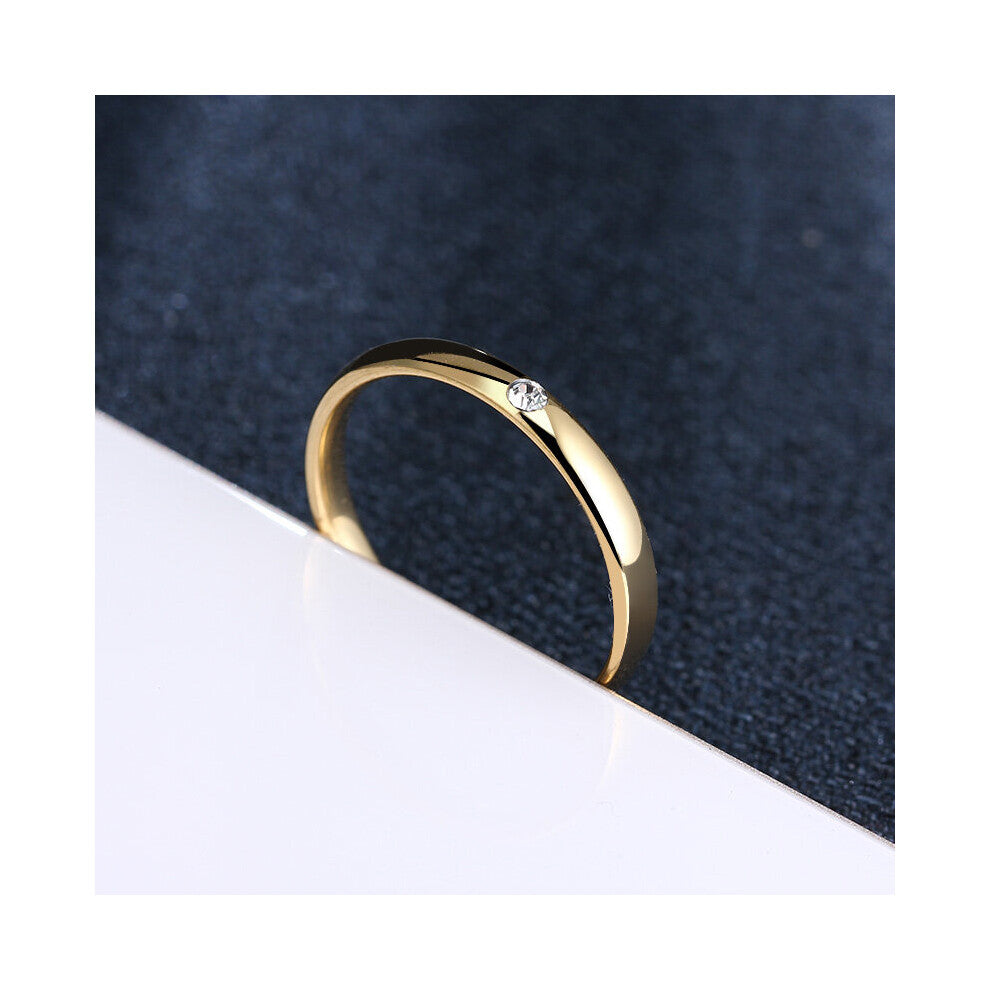 Stainless Steel Rings For Women Men One Zircon Engagement Jewelry Rings For Male Party Wedding