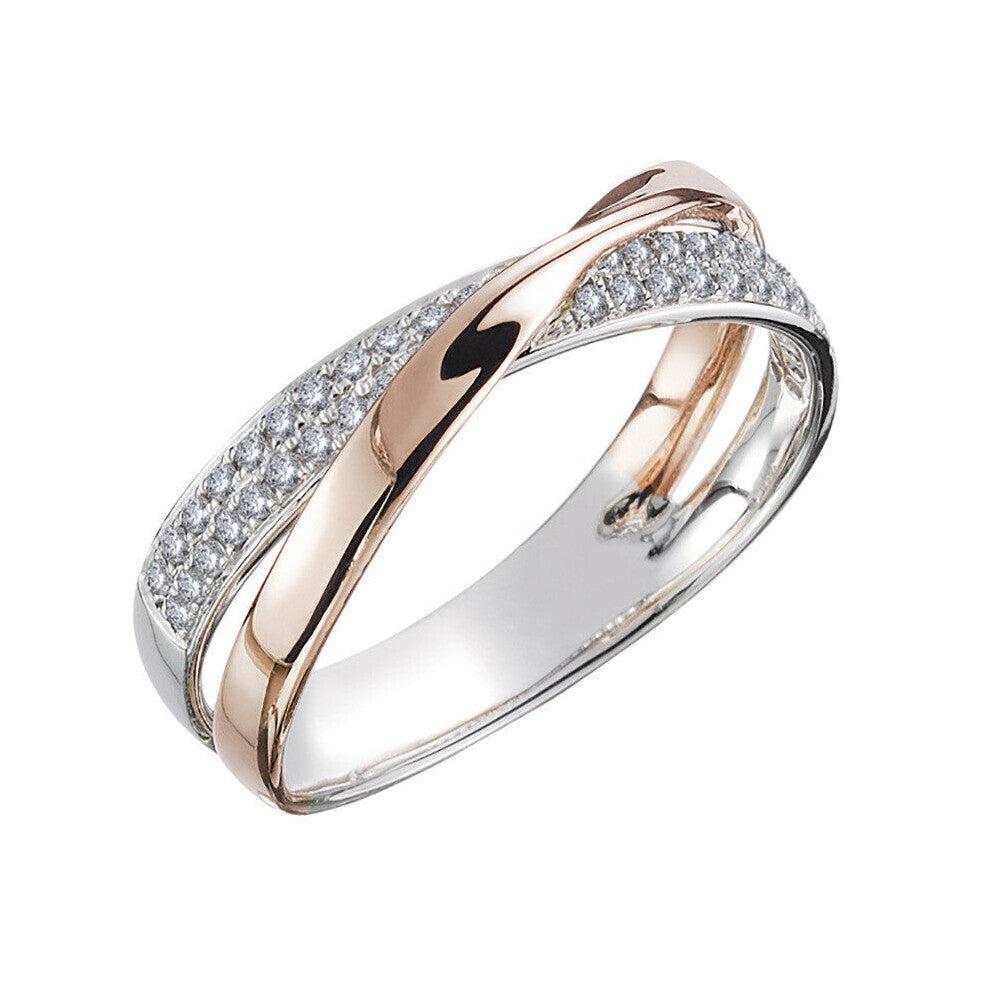 925 Sterling Silver Vintage Crystal Rings For Women Girls Wedding Engagement Jewelry Valentines Gift