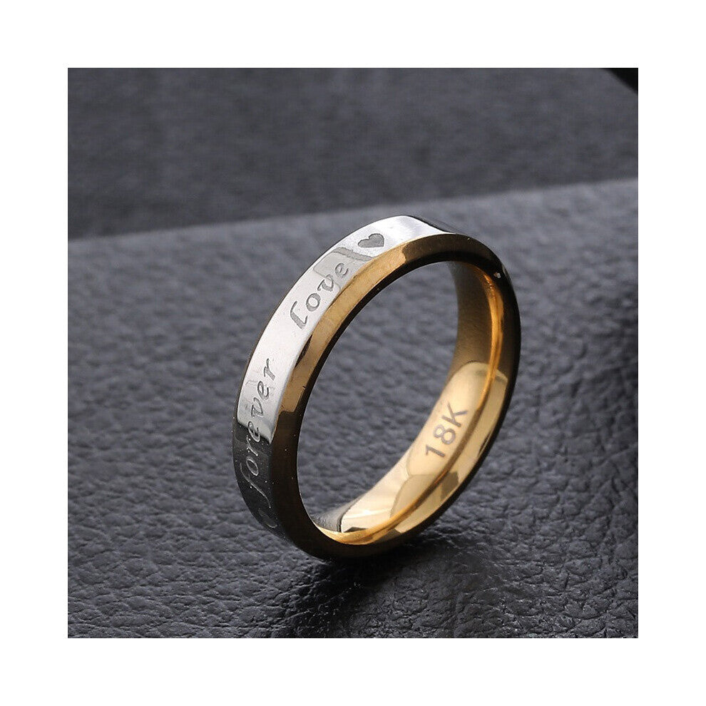 1Piece Tone Silver Plated Stainless Steel Titanium Ring Cubic Zircon Rhinestone Couple Engagement Wedding Jewelry Men Women