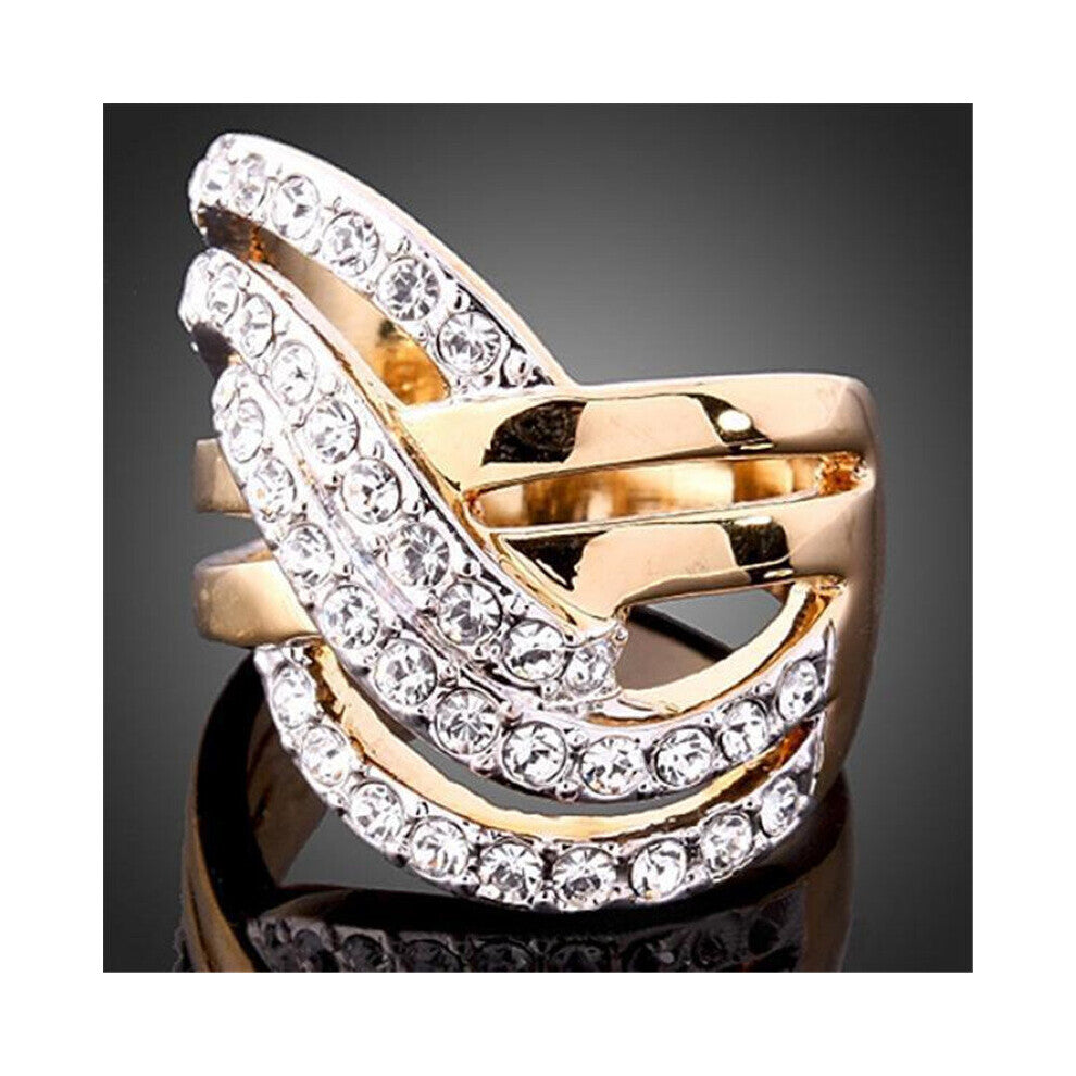 Wedding Rings for Women Classic Cross Inlaid Crystal Zirconia Ring Female Engagement Rings Jewelry