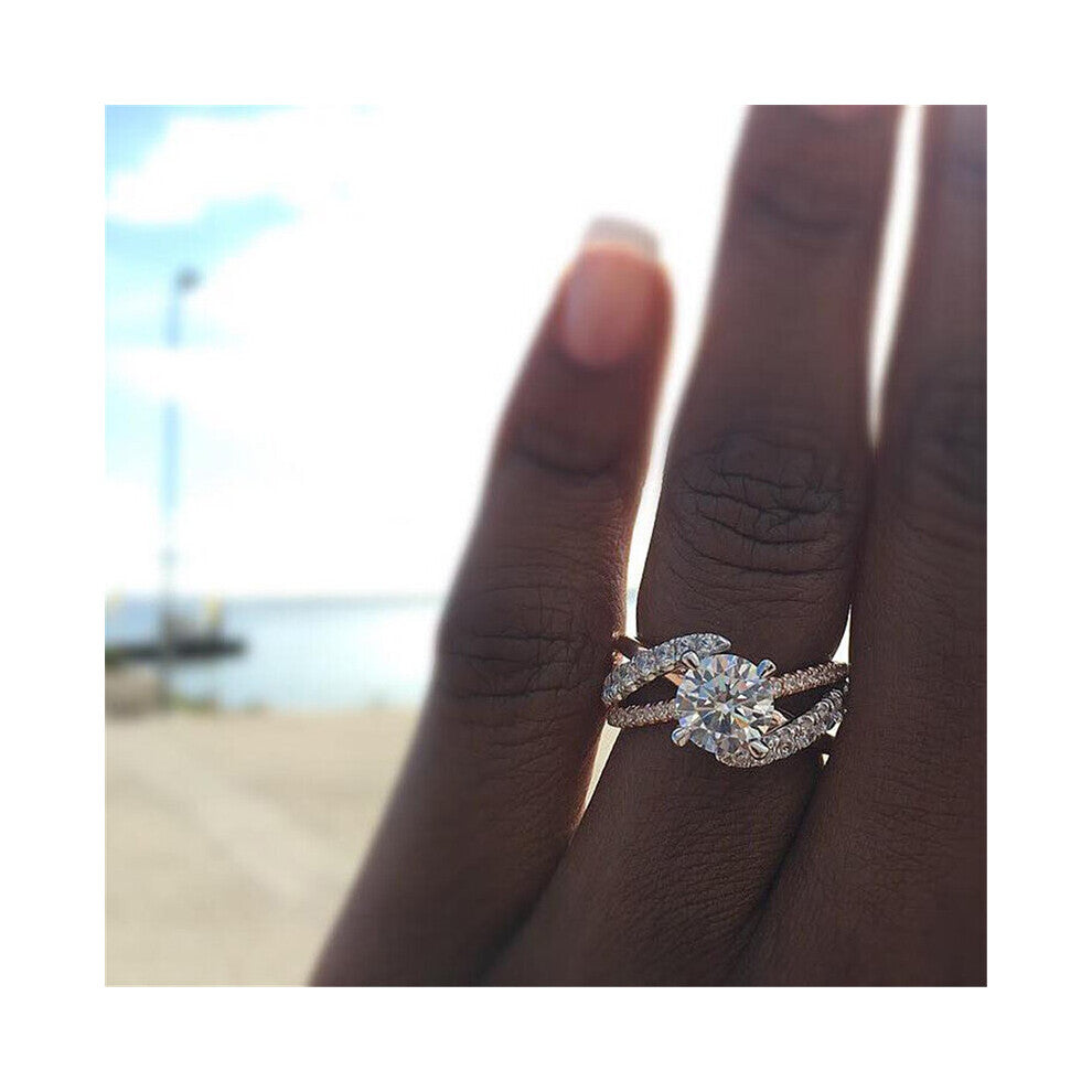 Wedding Rings for Women Classic Cross Inlaid Crystal Zirconia Ring Female Engagement Rings Jewelry