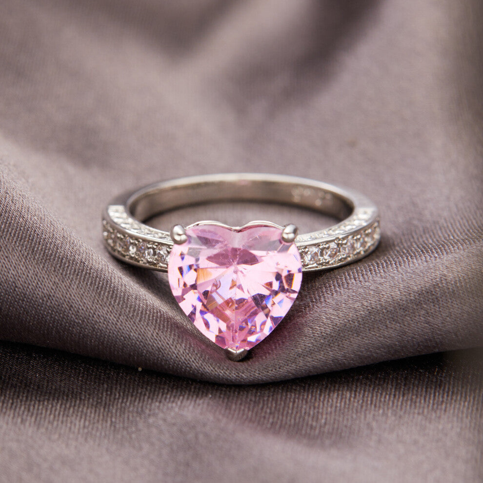 Silver Rhinestone Crystal Ring Wide Love Rings For Women Wedding Engagement Full Zircon Finger Rings Jewelry