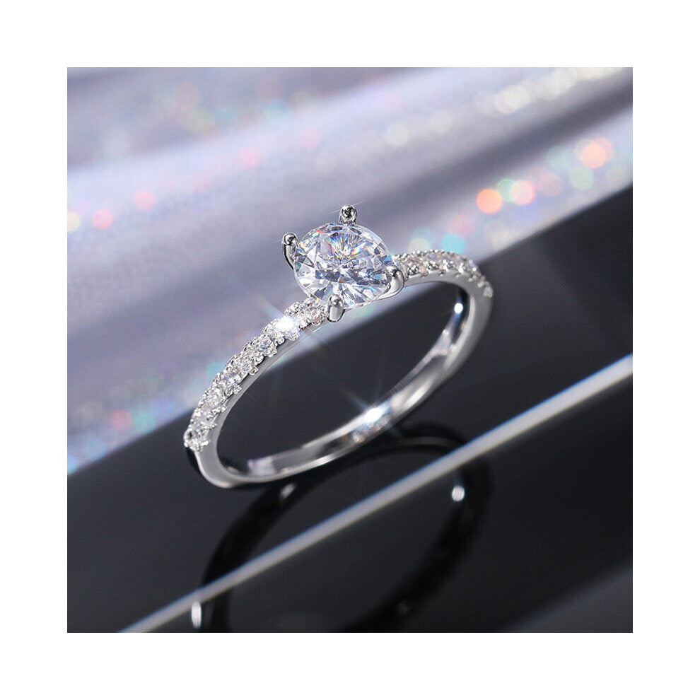 Classic Sparkling Zircon Engagement Wedding Ring Gold, Gold, Rose Three-color Optional Jewelry