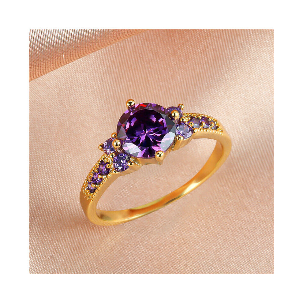 Charm Female Olive Green Crystal Stone Ring Vintage Thin Wedding Rings For Women Round Zircon Engagement Ring