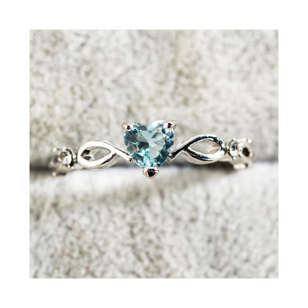 Crystal Twist Classical Heart Wedding Rings For Women Engagement Rings Tiny Zircon Jewelry