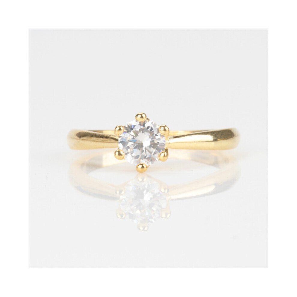 CC Rings For Women Silver-Plated Cubic Zirconia Round Stone Classic Jewelry Bridal Wedding Engagement Anillos CC1456