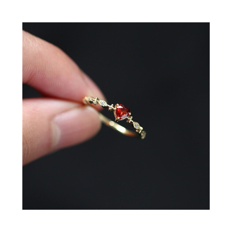 925 Sterling Silver Plating 14k Ruby Love Ring Women Tail Ring Party Jewelry Accessories Engagement Gift