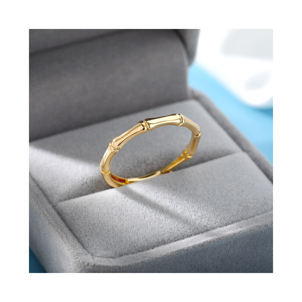 Stainless Steel Bamboo Joint Rings For Women Men Open Adjustable Male Female Engagement Wedding Ring Jewelry Anillos
