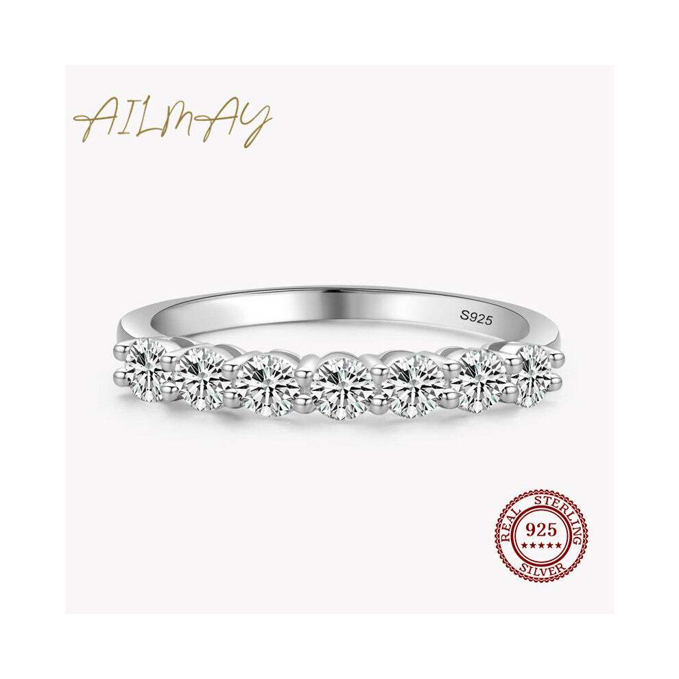 100% 925 Sterling Silver Stackable Round Dazzling Cubic Zirconia Rings for Women Wedding Engagement Jewelry Gift