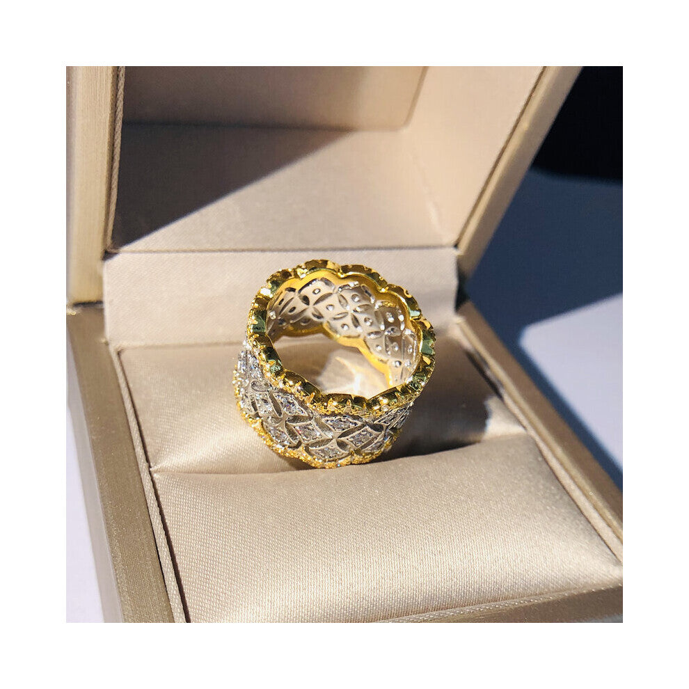 Group of Zircon Stars Ring Crown Shape Geometric Wavy Jewelry Men Punk Style Engagement Wedding Rings for Women