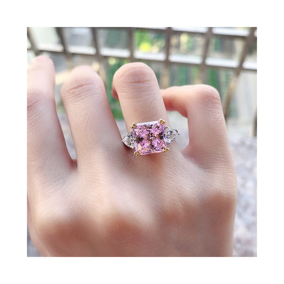 CC Fine Jewelry Rings For Women Yellow Cubic Zirconia Wedding Engagement Ring Silver Drop CC1665