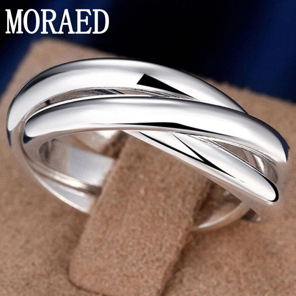925 Sterling Silver Three Circles Rings For Women Wedding Engagement Party Charm Jewelry Gift