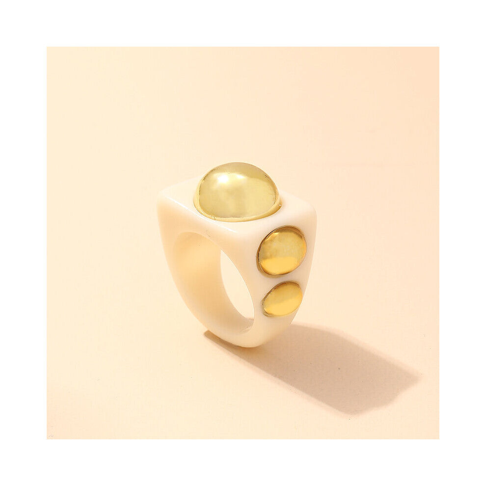 Geometric Colorful Punk Finger Rings for Teen Girls Ladies Resin Minimalist Engagement Women's rings Big Large Vintage Rings