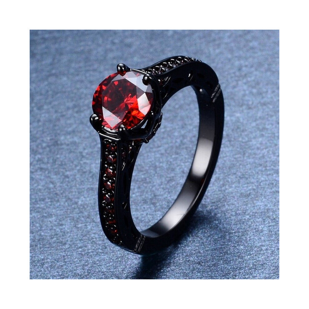 Red Engagement Wedding Ring Couple Ring Retro Style Jewelry Anniversary Gift Men and Women Ring