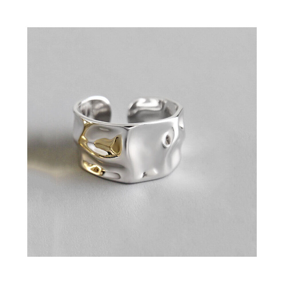 Silver Engagement Rings for Women Couple Irregular Geometric Jewelry