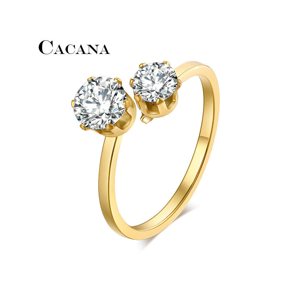 316L Stainless Steel Rings Crystal Zircon Styles Engagement Wedding Gift For Men Women Finger Rings Jewelry