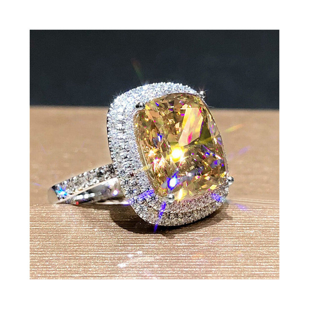 Gorgeous Pink CZ Women's Rings Brilliant Engagement Wedding Accessories Valentines Love Gift Jewelry