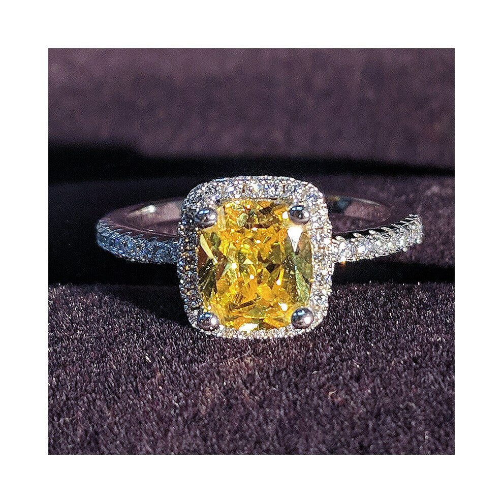 solid silver rings two colors for women wedding engagement finger jewelry R466-yellow