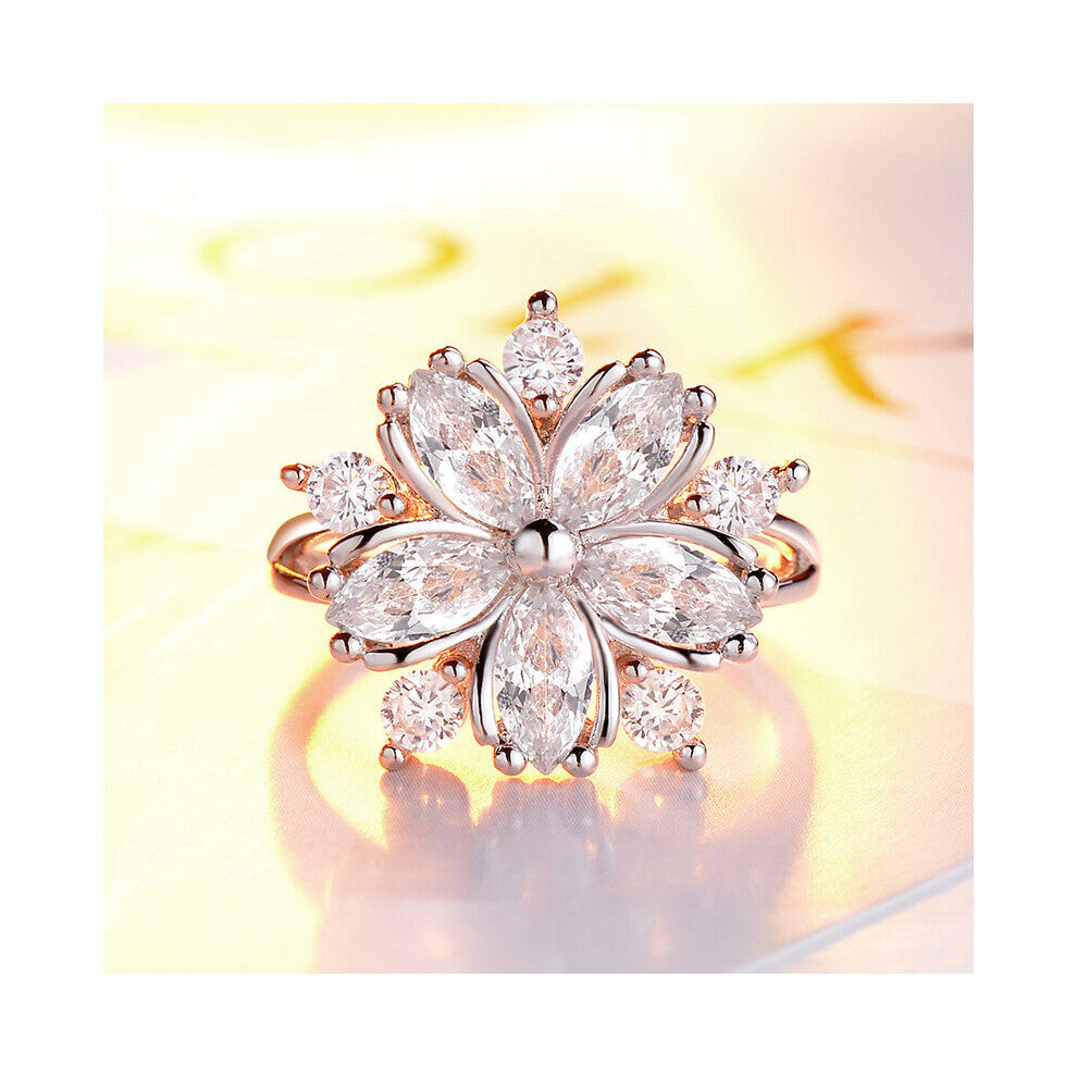 Sakura Princess Engagement Rings Bridal Jewelry Romantic Sakura Zircon Ladies Rings Party Pink Rings