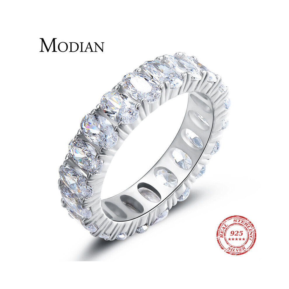 100% 925 Sterling Silver Classic Oval Sparkling Finger Ring For Women AAAAA CZ Wedding Engagement Fine Jewelry