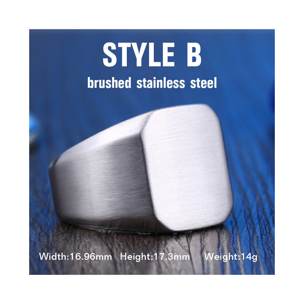 Beier store 316L Stainless Steel Biker Ring for men High Polished Signet Solid Jewelry LLBR8-177R