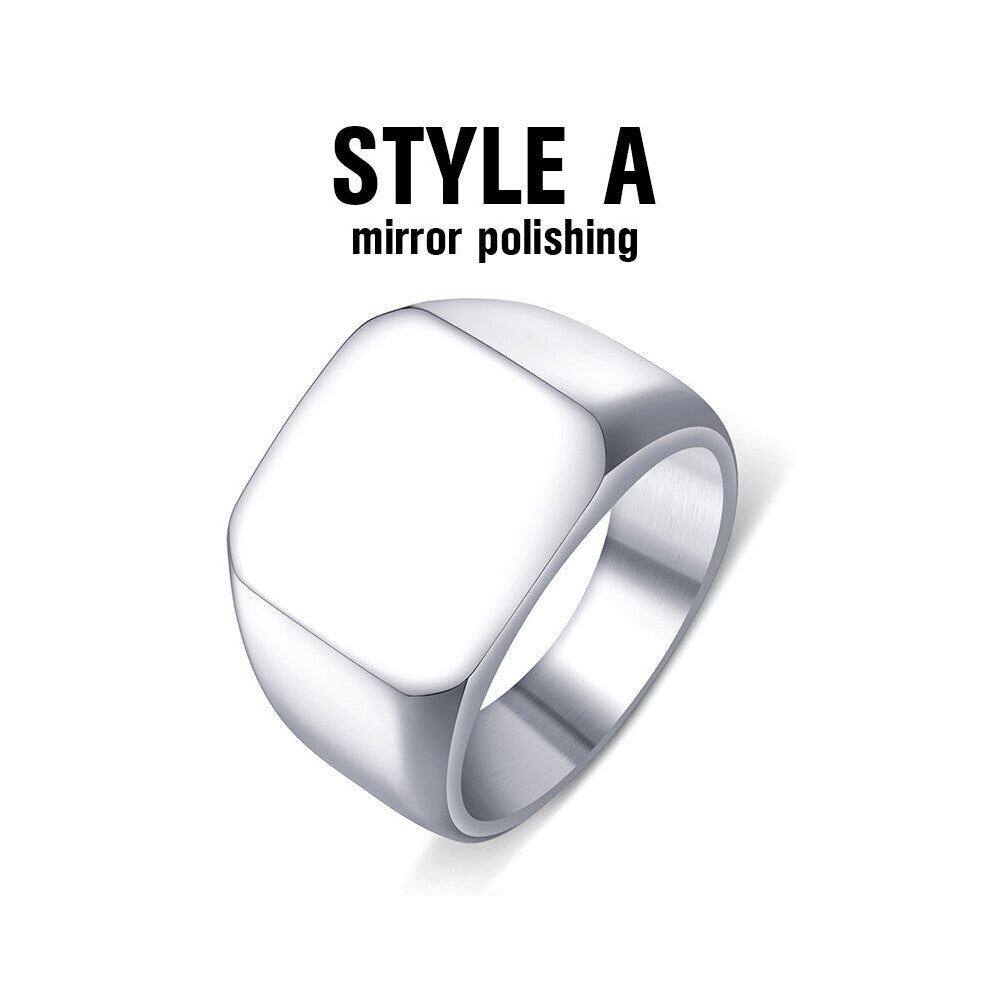 Beier store 316L Stainless Steel Biker Ring for men High Polished Signet Solid Jewelry LLBR8-177R