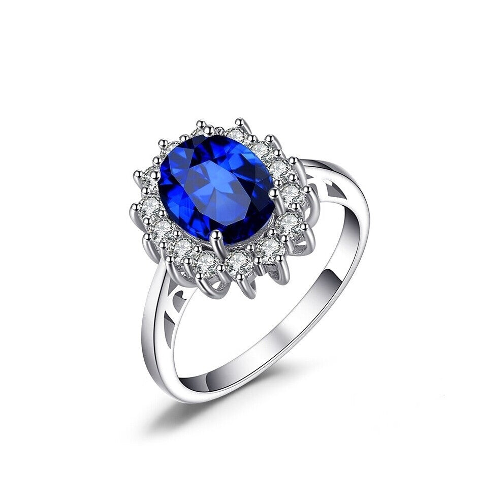 Banquet Jewelry Inlaid Inlay Drill Sun Flower Shape Rings Women Wedding Engagement Ring