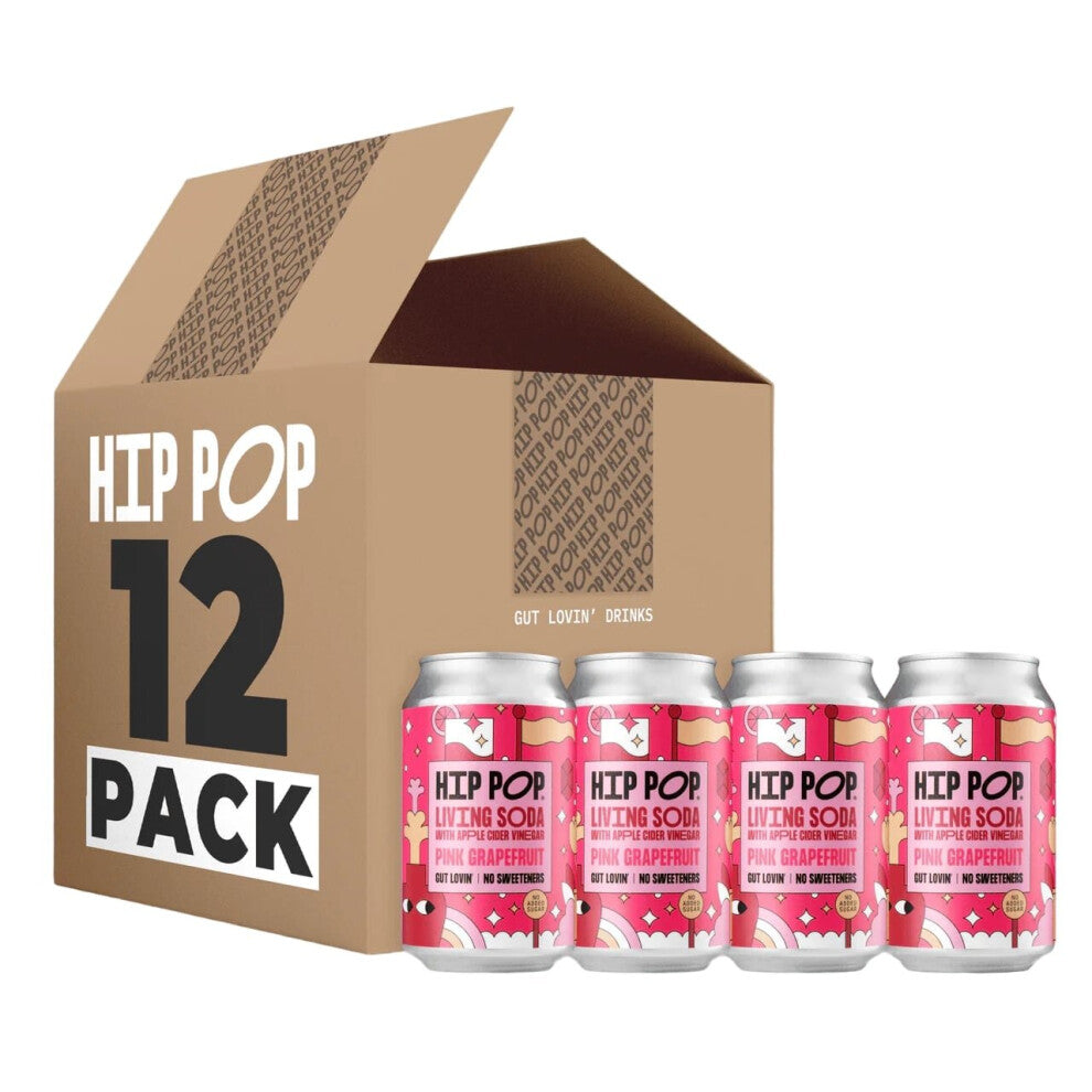 Hip Pop Living Soda Grapefruit 330ml (Pack of 12)