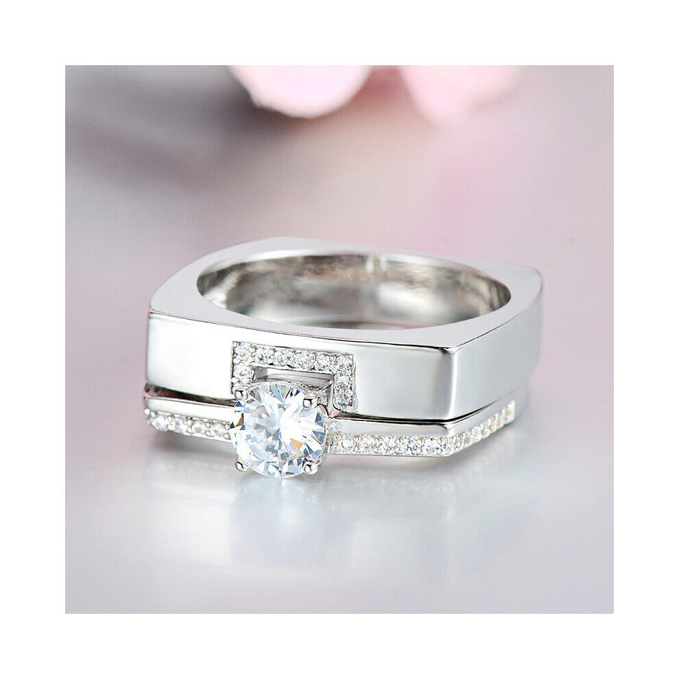 Female two Zircon Ring Set Crystal Bridal Ring Wedding Jewelry Promise Engagement Rings For Women