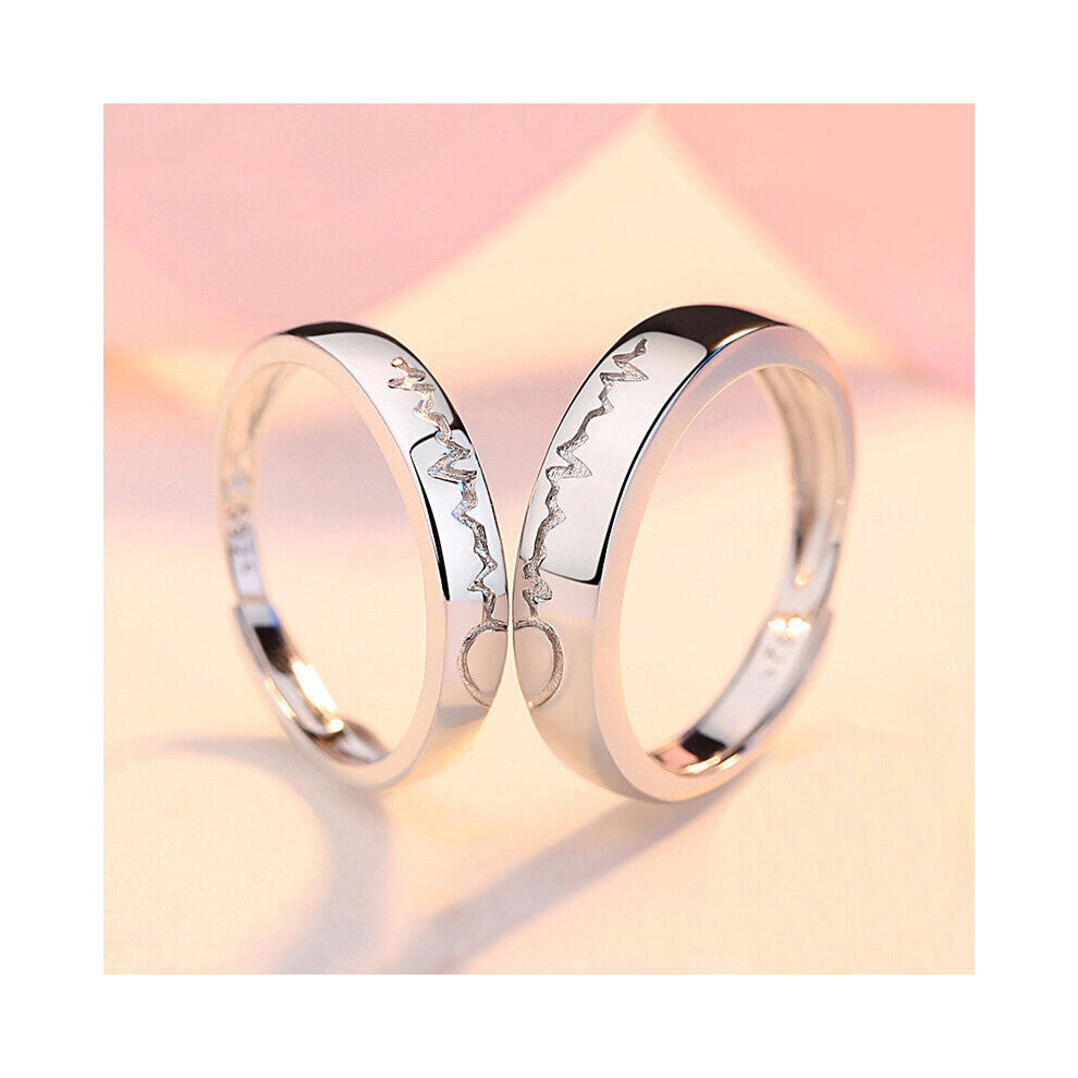 1 Pair Romantic Couple Wedding Ring Heart Zircon Adjustable Rings For Men Women Endless Love Jewelry Engagement Party Gift
