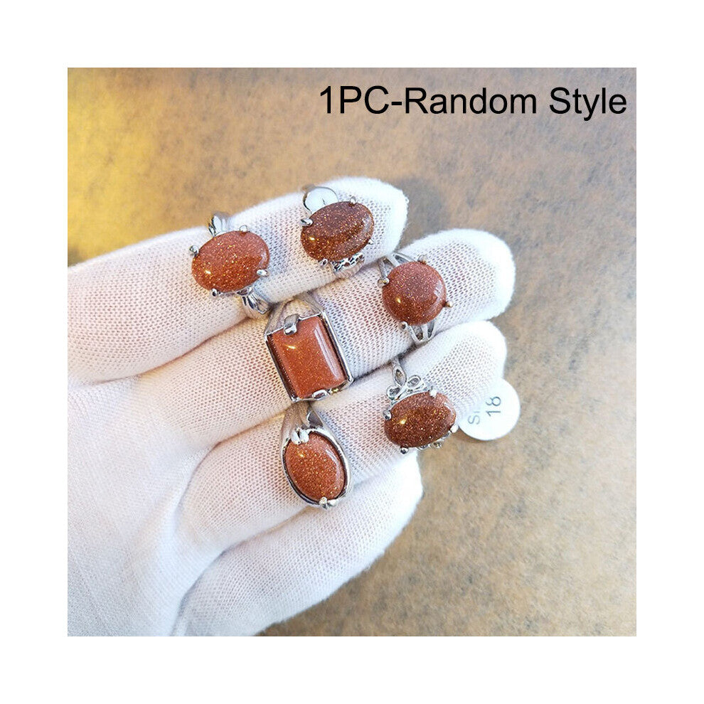 Mix Random Style Nature Stone Alloy Rings Jewelry Women Charm Party Wedding Engagement Ring High