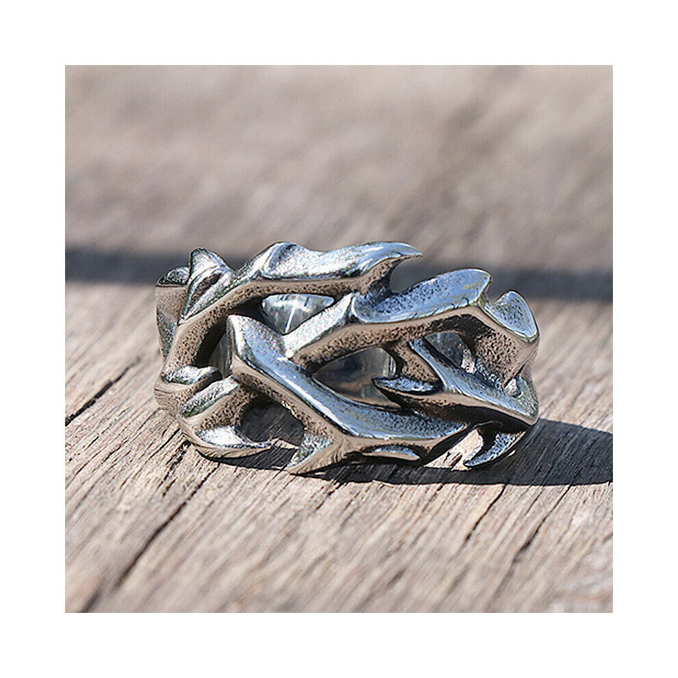 Vintage Hollow Out Crown of Thorns Rings For Men Women Stainless Steel Biker Men's Rings Wedding Party
