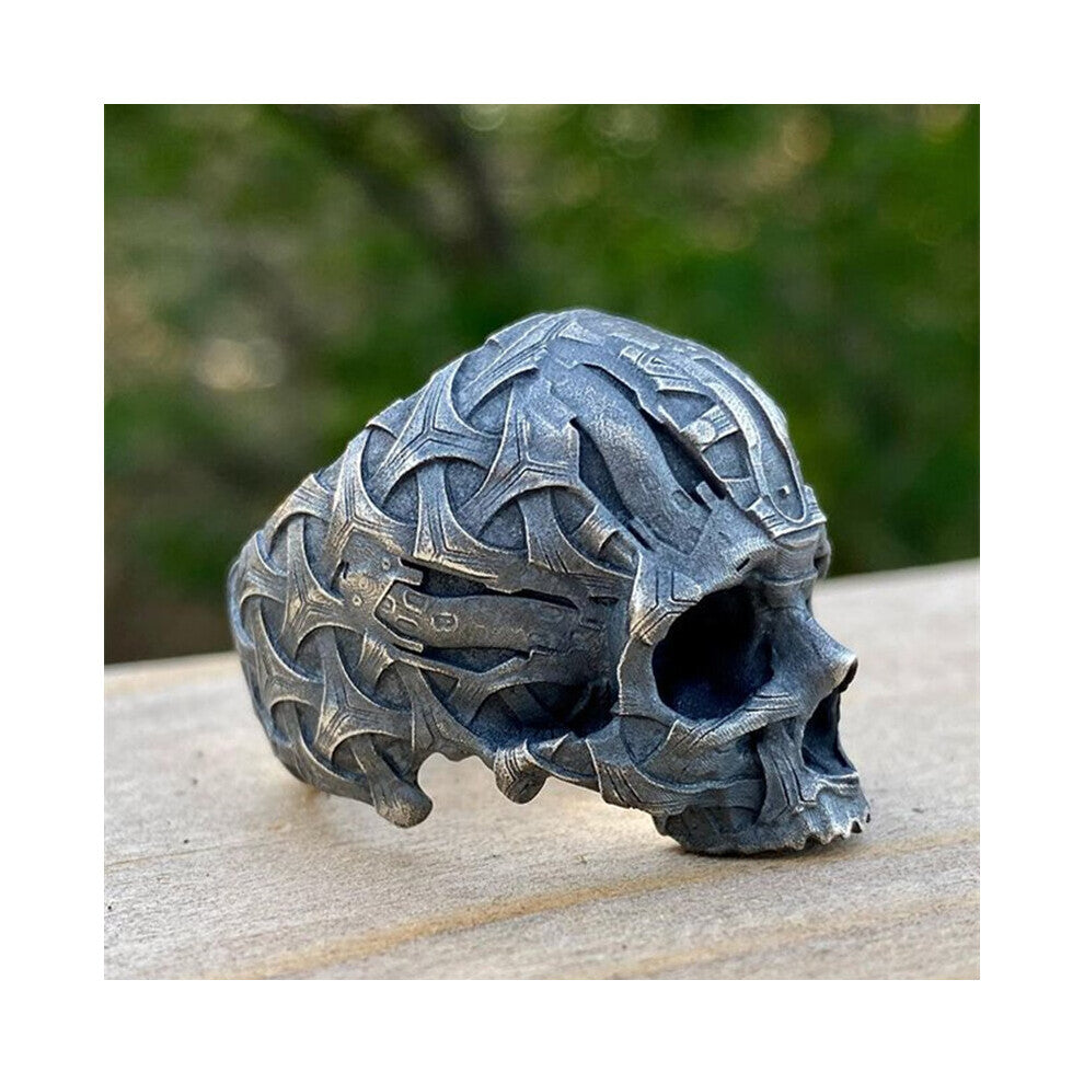 Men's Heavy Skull Ring Gothic 316L Stainless Steel Rings for Men Male Punk Biker Goth Jewelry