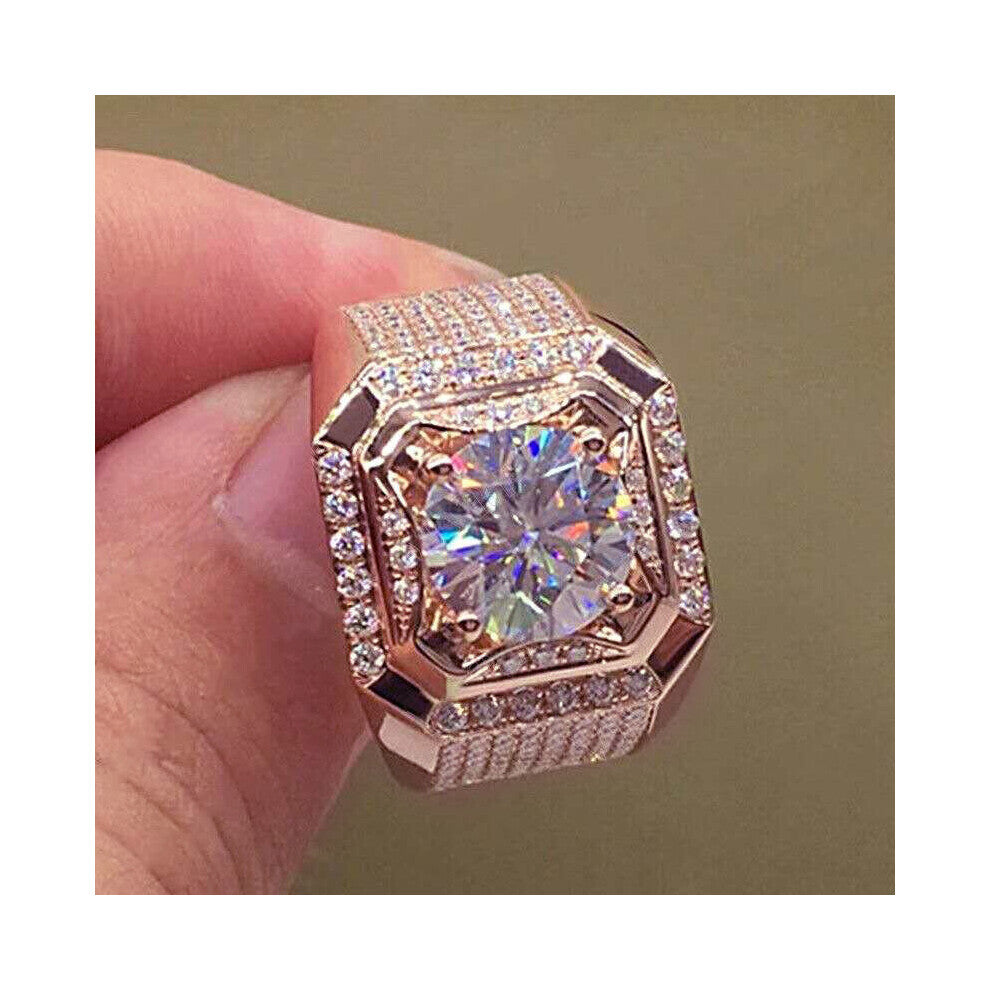 Big Crystal CZ Ring For Women Men Hip Hop Full Crystal Engagement Ring Men Wedding Band Party Jewelry