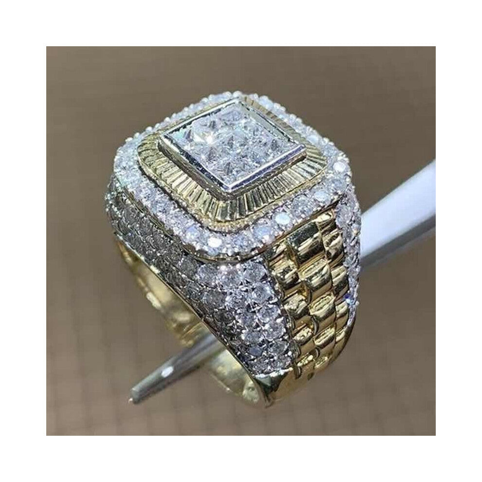 MFY Crystal CZ Ring For Women Men Hip Hop Full Crystal Engagement Ring Men Wedding Band Party Jewelry