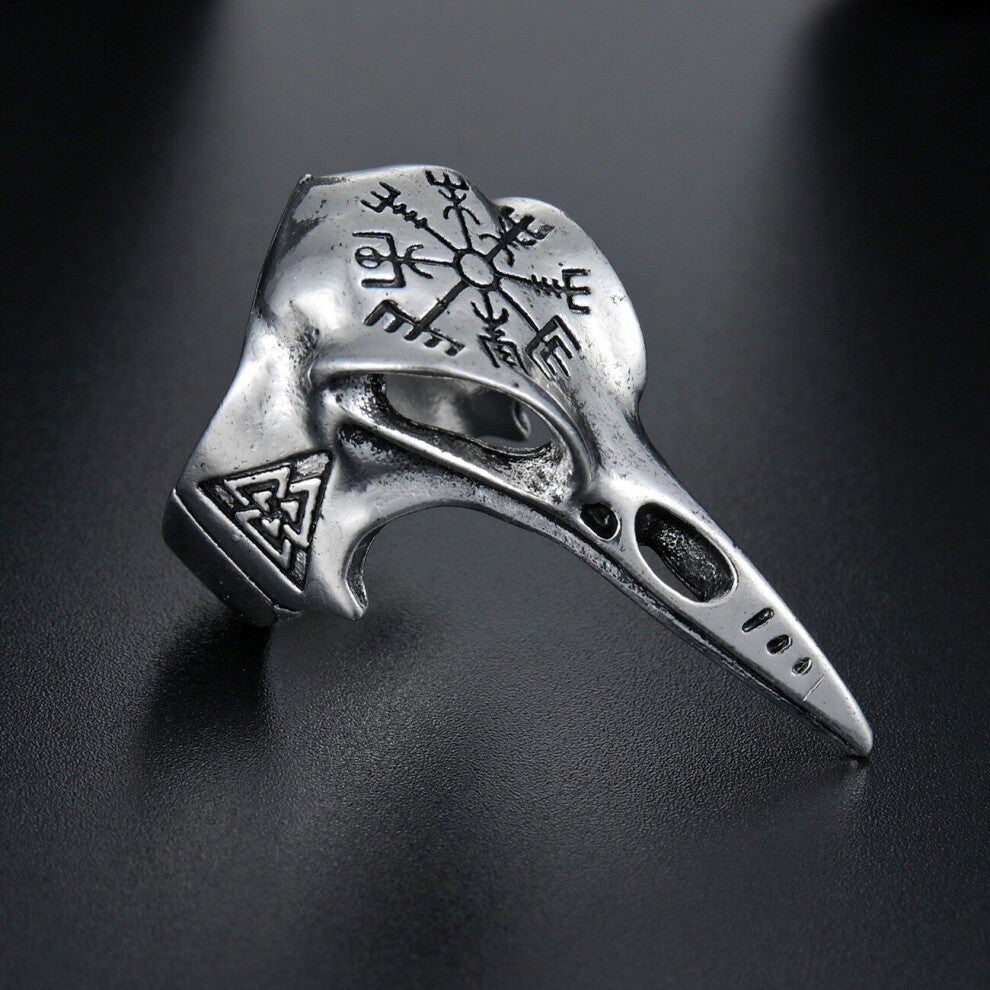Nordic Mythology Crow Skull Retro Mens Rings Punk for Male Boyfriend Biker Jewelry Creativity Gift