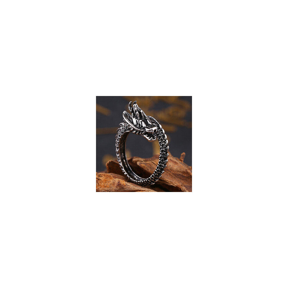 Men's Vintage Jewelry Rings Antique Silver Plated Snake-Evil Eye-Dragon-Wings-Skull-Owl Punk Finger Ring Biker