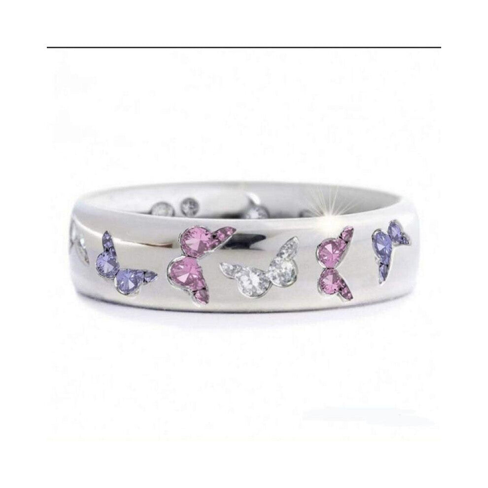 Colorful Butterfly Rings for Women Crystal Rhinestones Engagement Ring Bridal Wedding Anniversary Gift Jewelry Anillos
